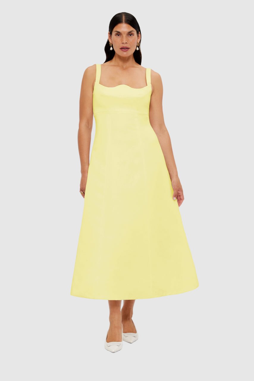 Leo Lin Odette Midi Dress - Sorbet Yellow photo 3