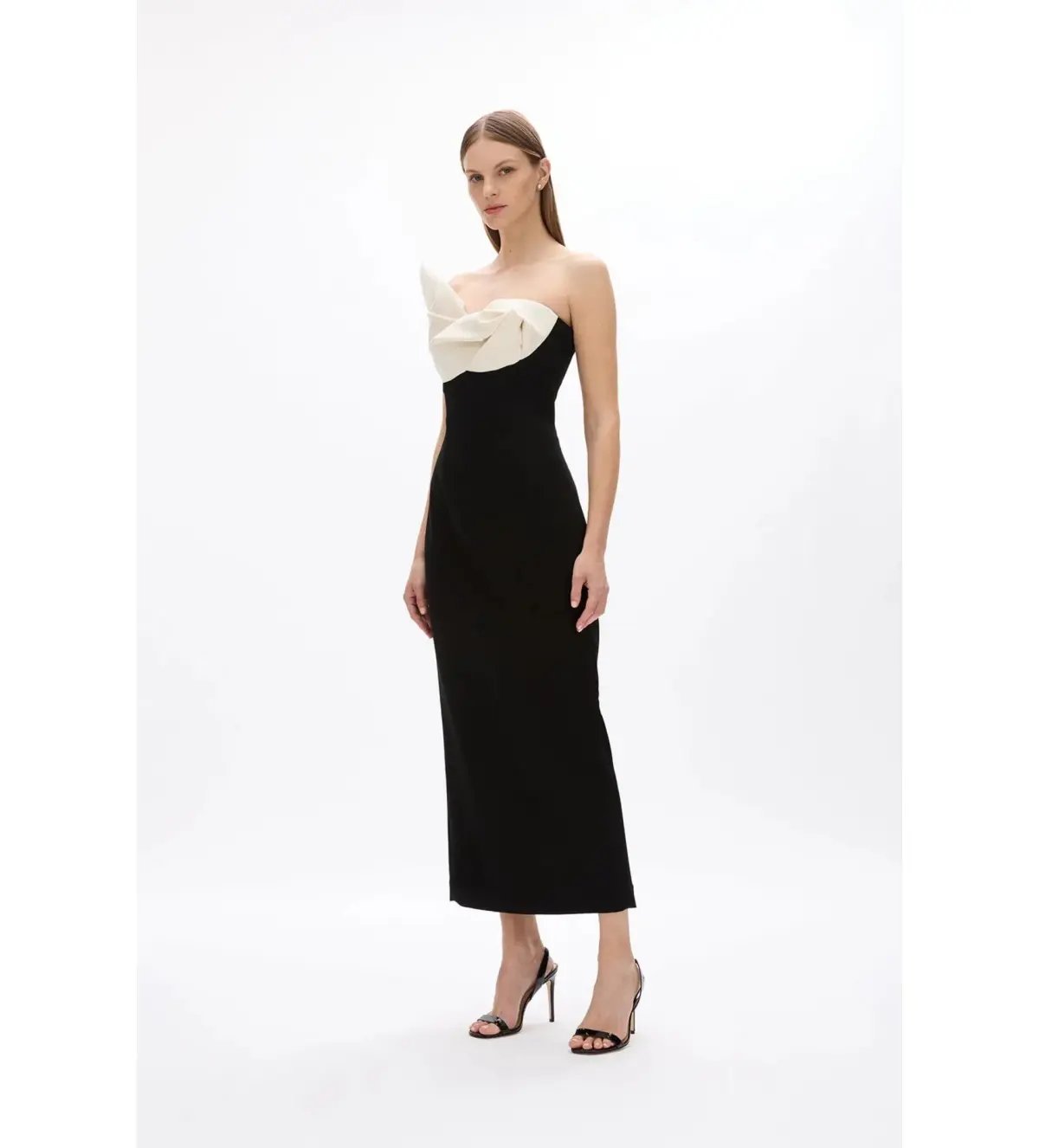 Rachel Gilbert Cassidy Midi Dress Black/Coconut Size AU 8 photo 2