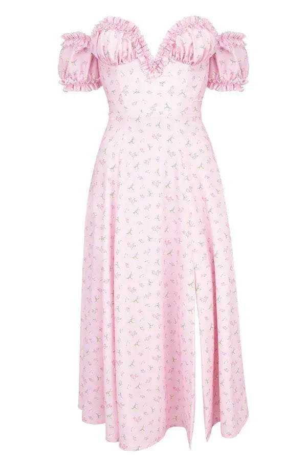 House of CB 'Lauren' Strapless Midi Sundress Pink Floral Size Small / Au 8 photo 4