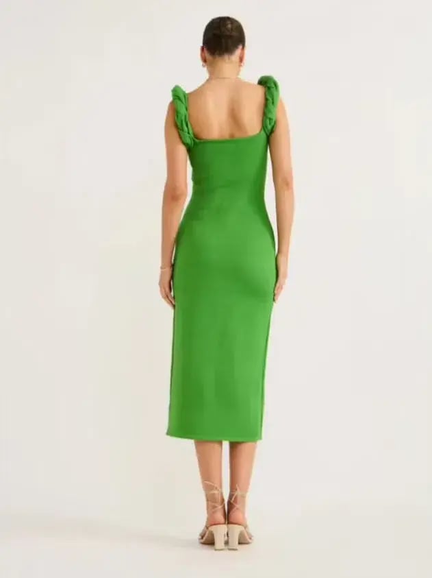 Rachel Gilbert Rosetta Dress Midi Green Size AU 12 photo 2