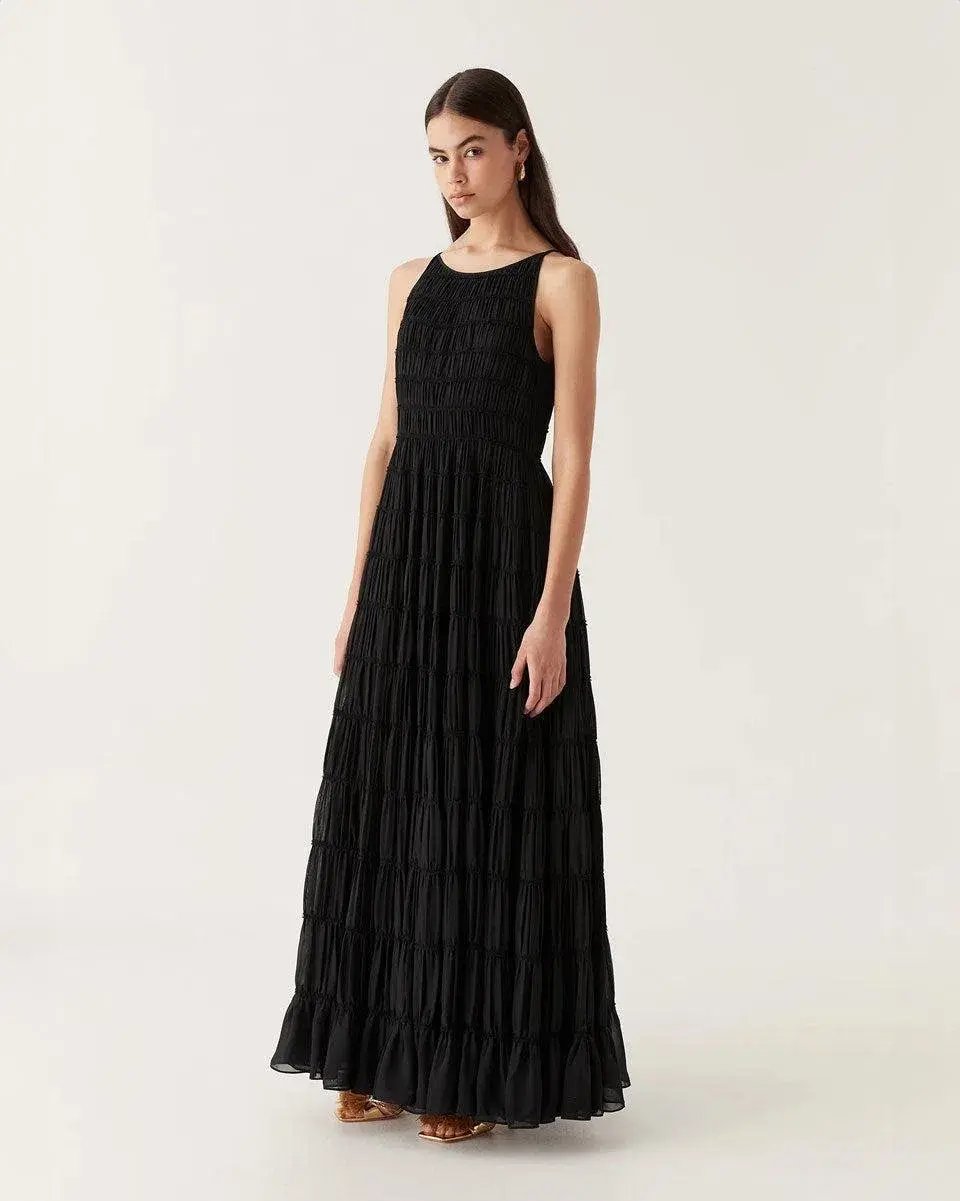 Aje Rosewood Ruched Maxi Dress Black Size 16 photo 8
