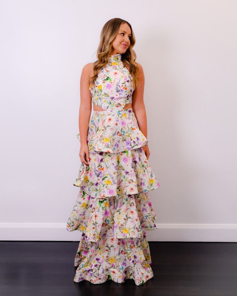 Aqua Blu Heather Dress In Jardine Print Dress photo 3