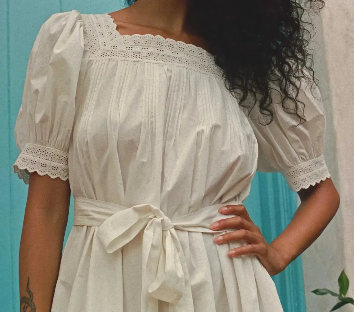 Doen Mignonette Cotton Poplin Dress White Size M / AU 10 photo 2