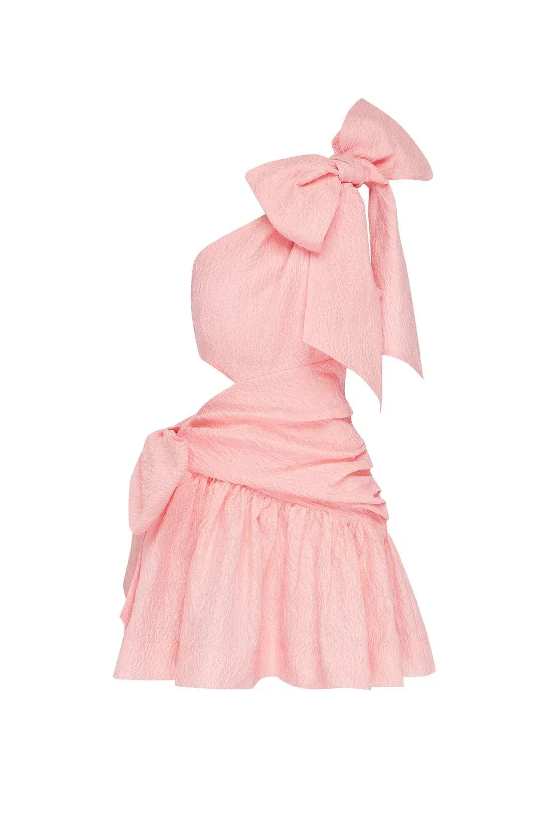 Alemais Aria One Shoulder Mini Dress Quartz Pink Size AU 8 photo 4