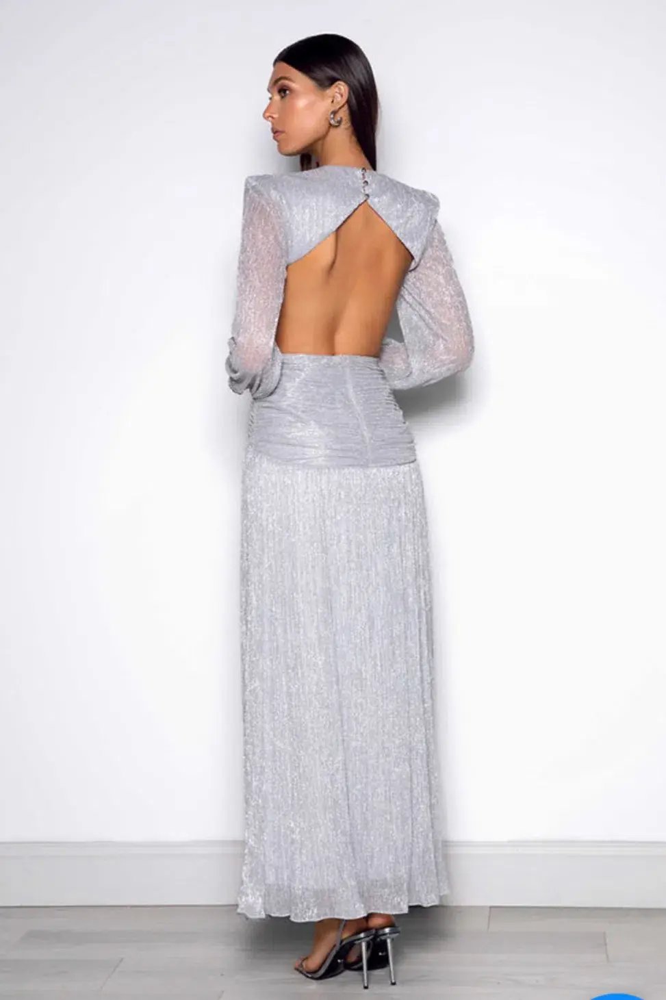 Elle Zeitoune Scarlett Dress Silver Size 12 photo 2