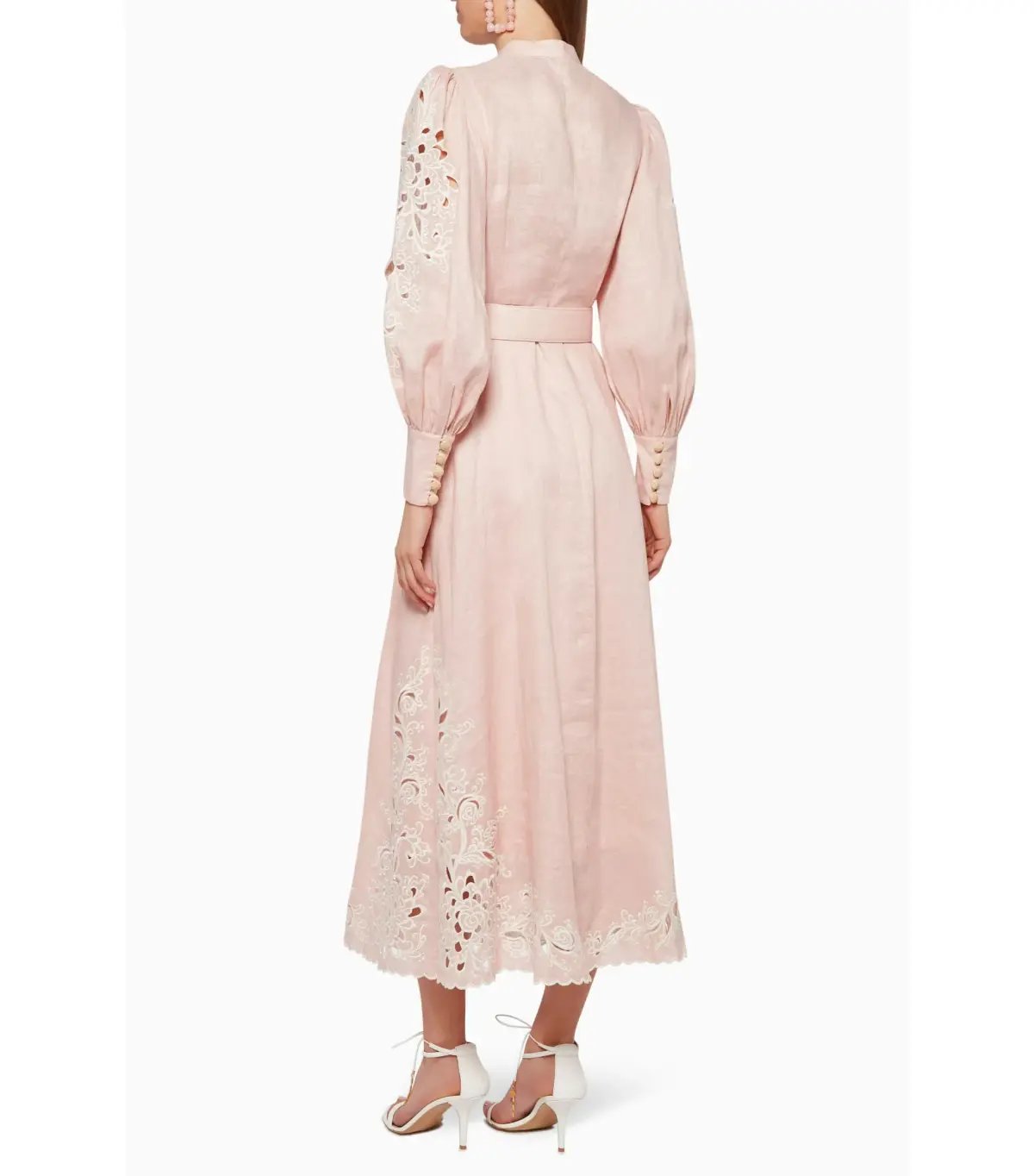 Zimmermann Freja Embroidered Midi Dress Pink Size AU 12 photo 2