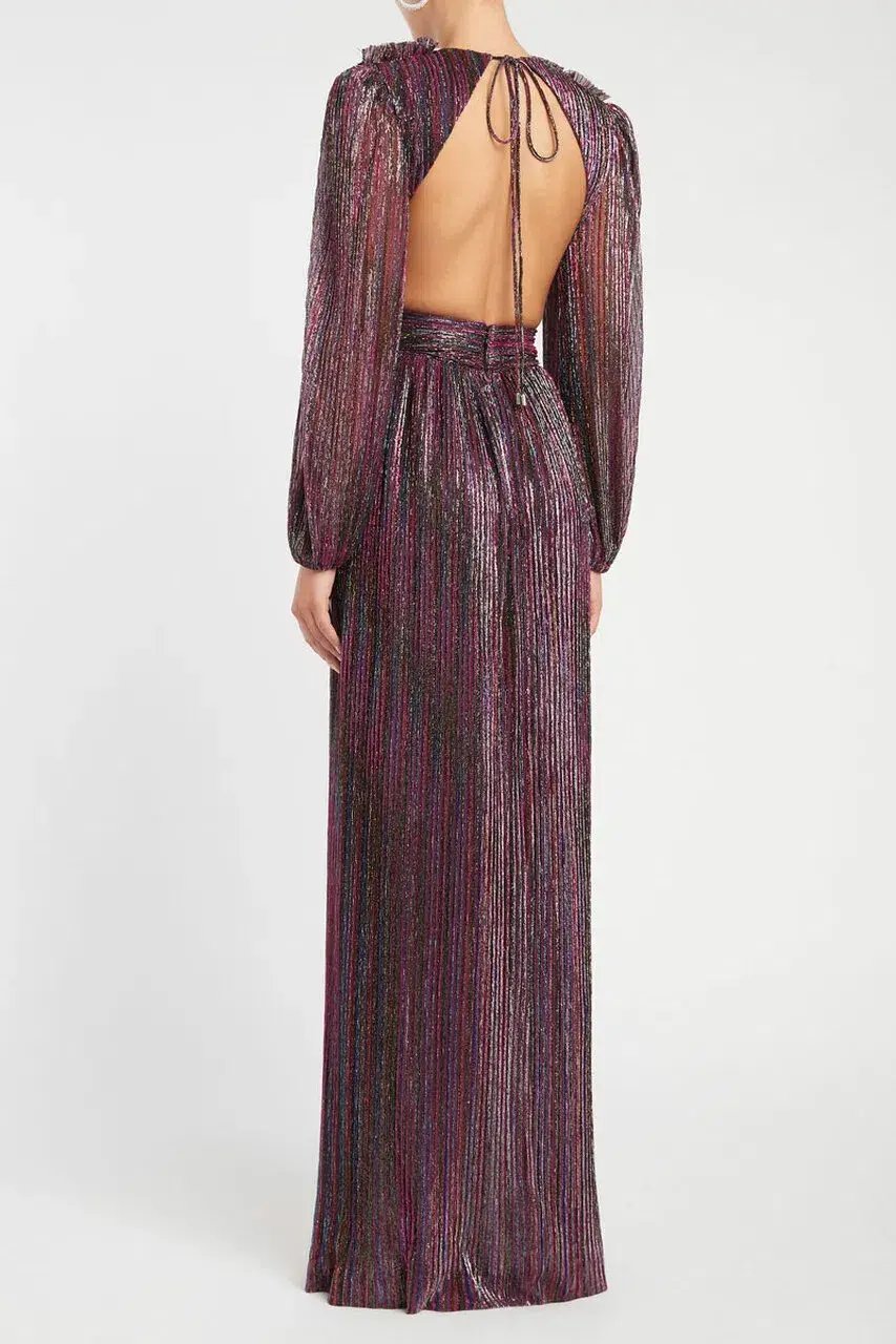 Rebecca Vallance Casey Gown Multi Lurex Size 8 photo 3