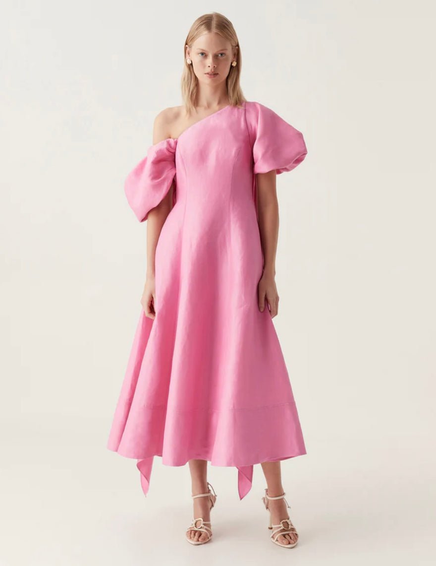 Aje Arista Tulip Sleeve Midi Dress | Pink photo 3
