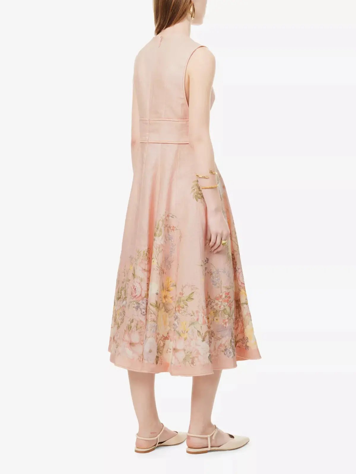 Zimmermann Waverly Plunge Midi Dress in Pink Floral Size 2 (AU 12) photo 2