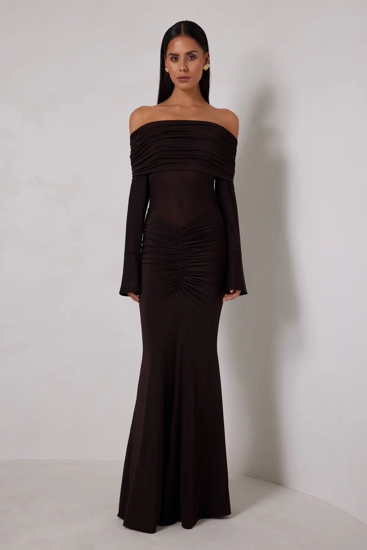 Elle Zeitoune Paige Dress - Espresso photo 3