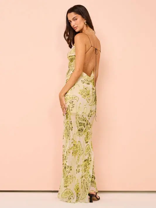 Bec & Bridge Lylou Maxi Dress Green Print Size 10 photo 3