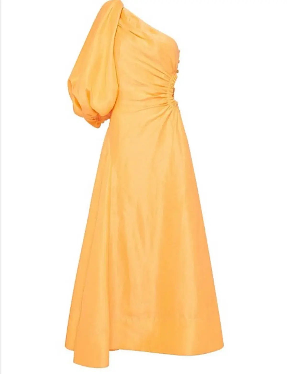 Aje Concept Linen and Silk One Shoulder Dress Yellow Size 6 photo 4
