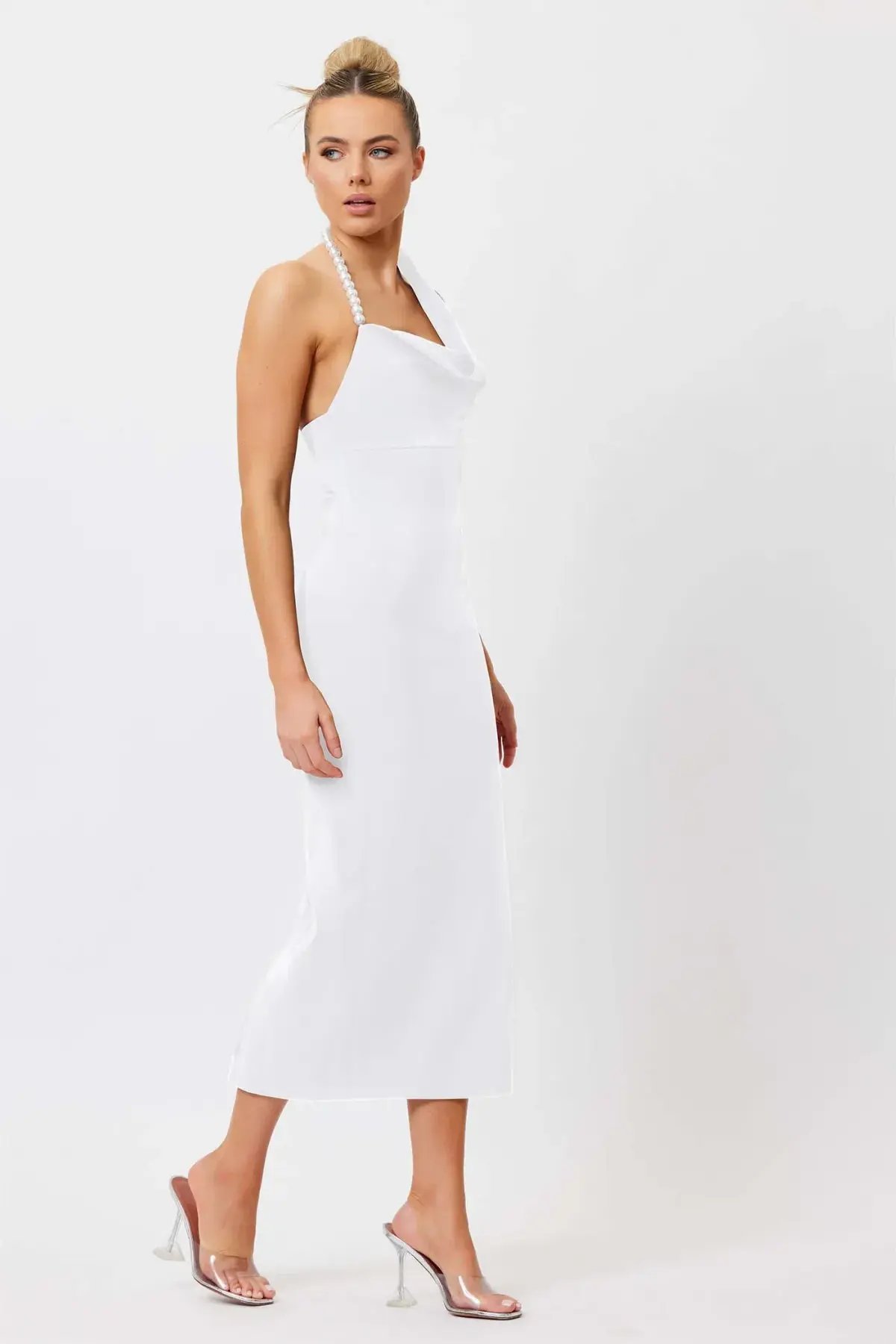 Bianca & Bridgett Mia Pearl Midi Dress White Size AU 6 photo 3
