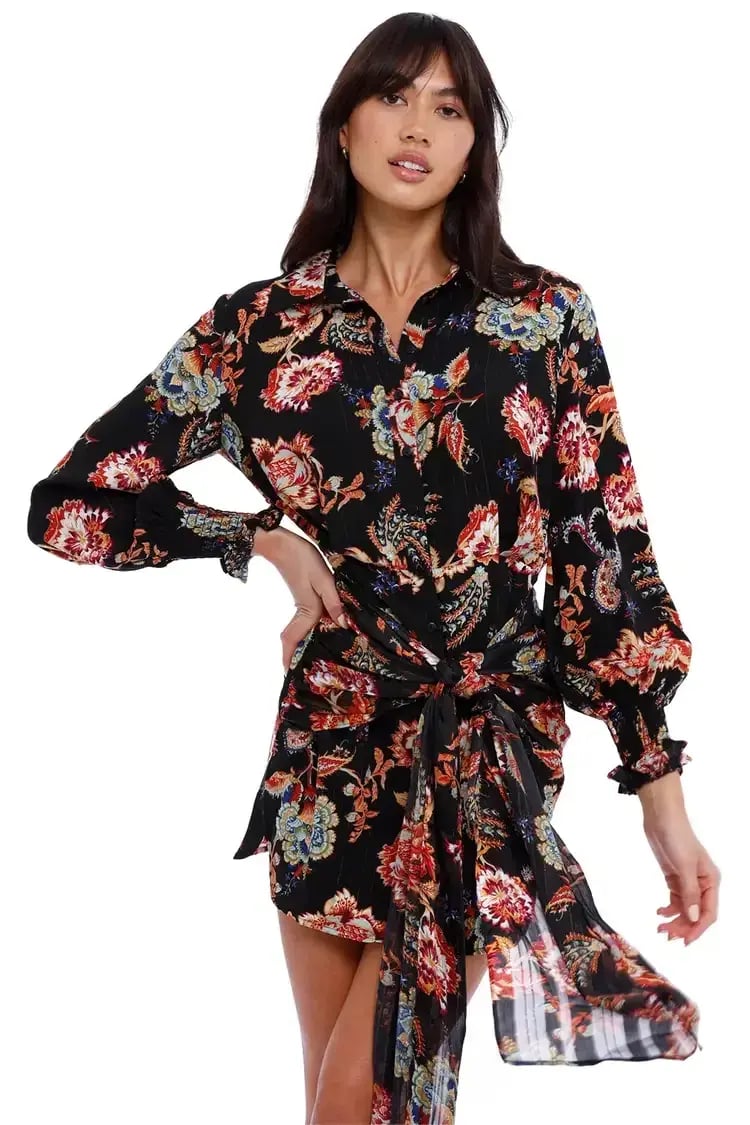 Elliatt Independence Dress in Black/Floral Size 12 photo 3