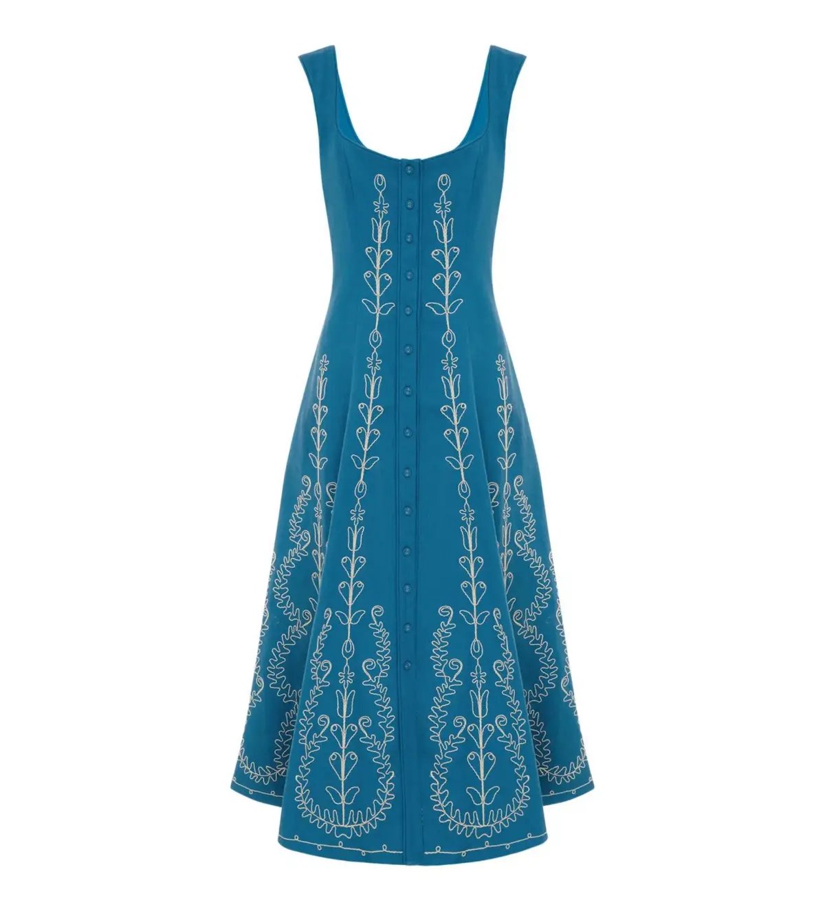 Alemais Donovan Corded Midi Dress Blue Print Size AU 16 photo 6
