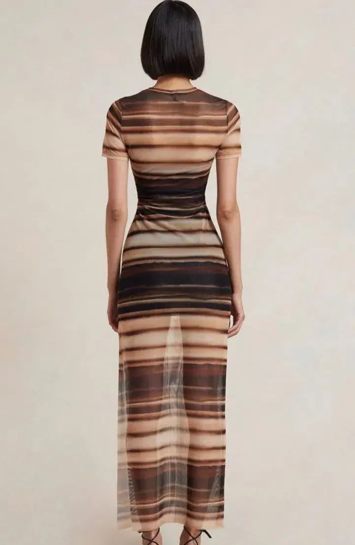 Bec & Bridge Watercolour Short Sleeve Maxi Dress Print Size 8 photo 4