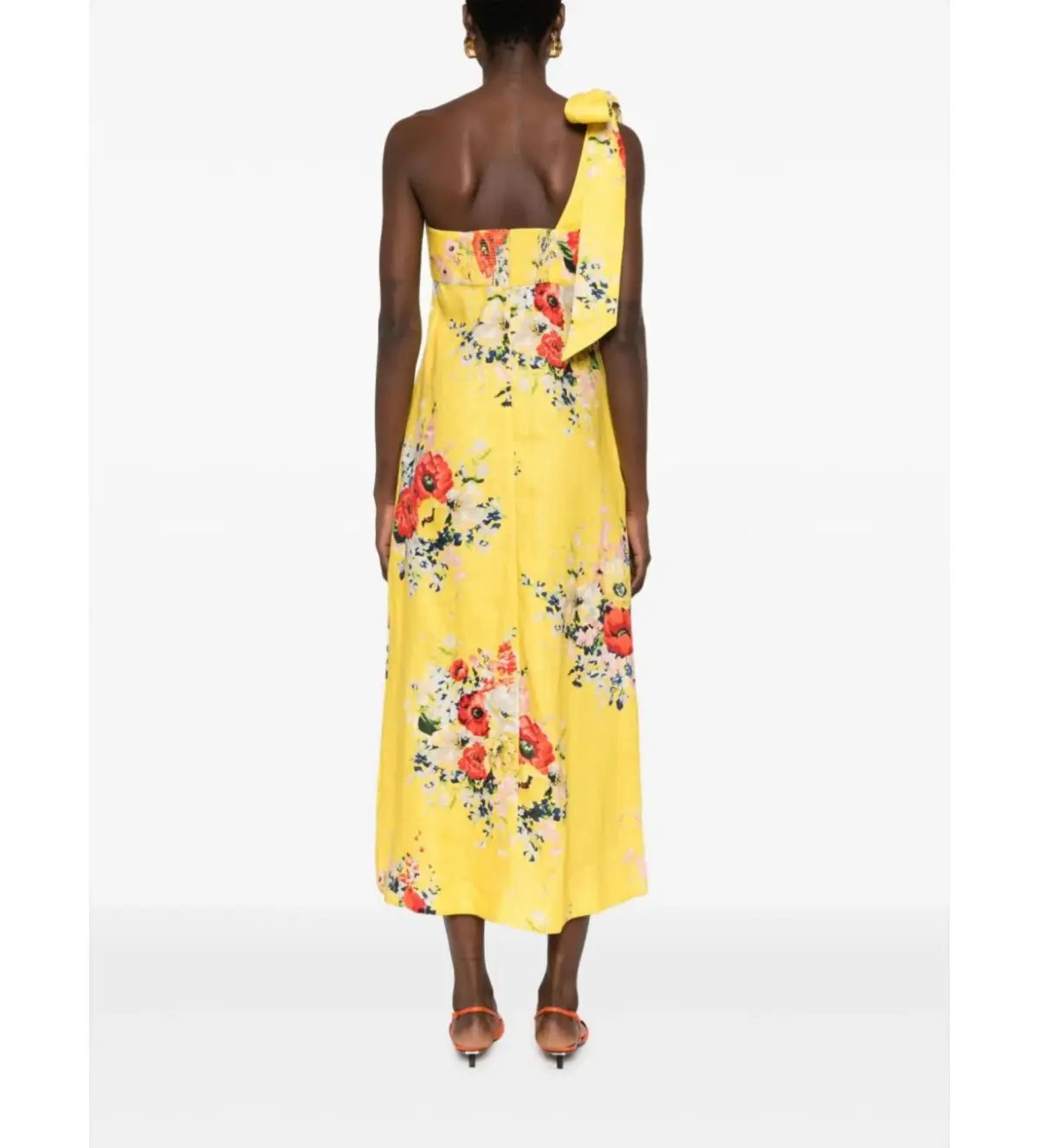 Zimmermann Alight Asymmetric Midi Dress in Yellow Floral Size 1 / AU 10 photo 3