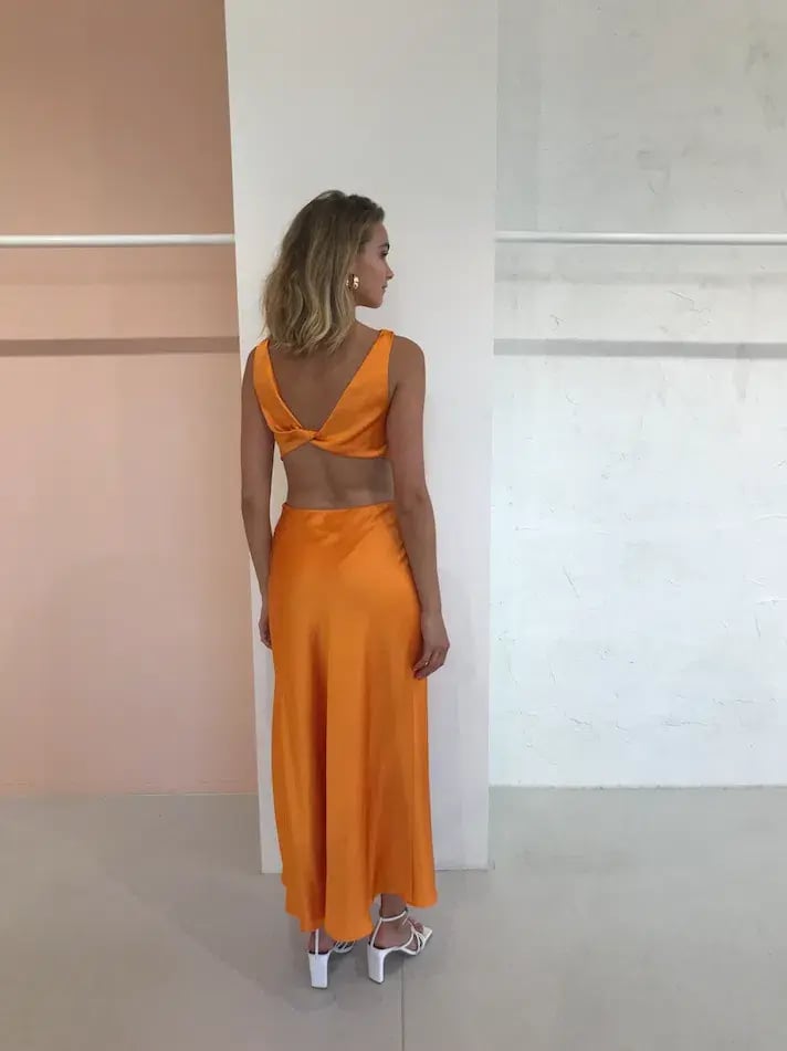 Bec & Bridge Seraphine Cut Out Midi Dress in Tangerine Orange Size 8 photo 4