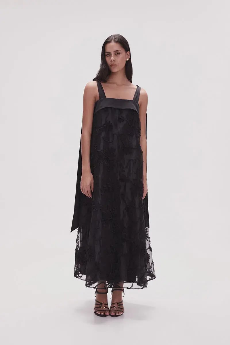 Aje Ursula Midi Dress in Black Size 12 photo 2