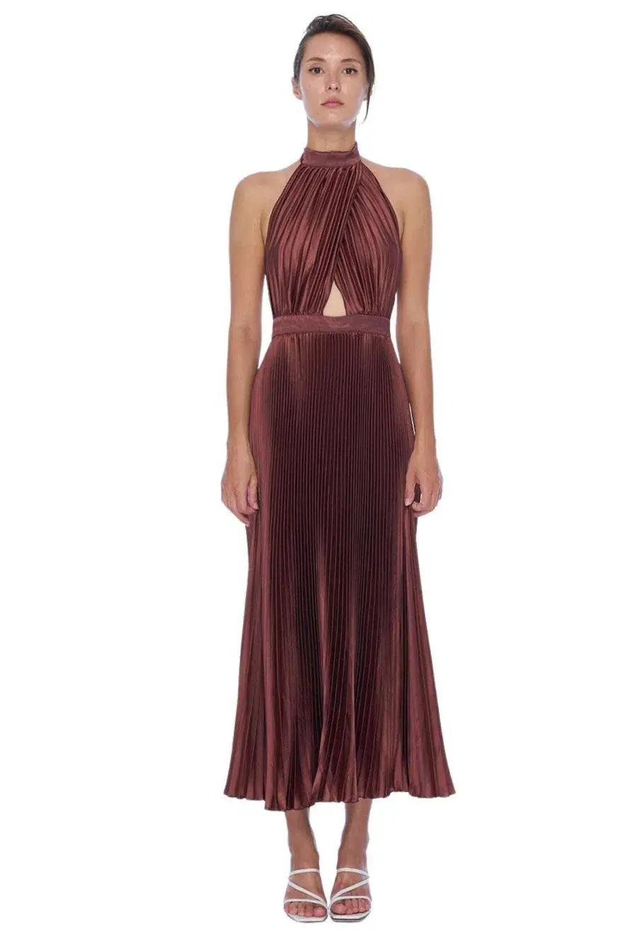 Natalie Rolt Elodie  Mini Silk Brown Size 6 photo 16