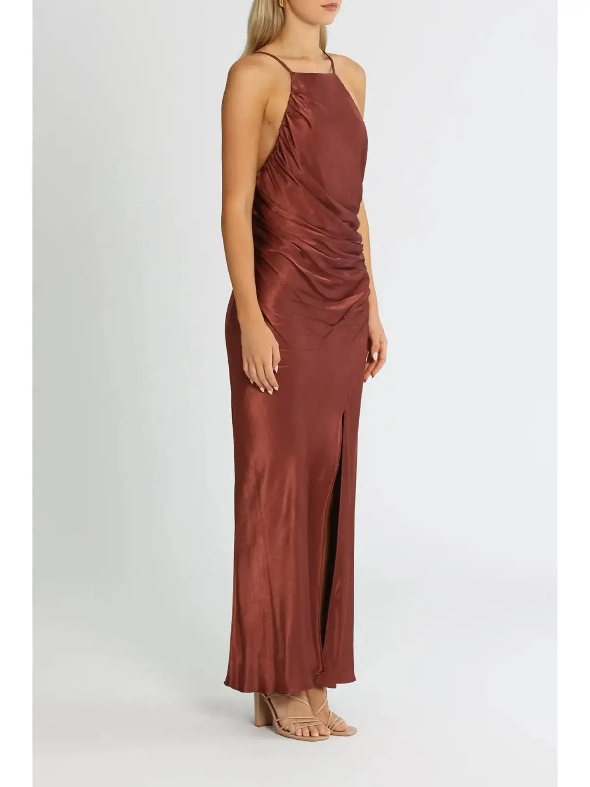 Shona Joy Thalia Bias Midi Dress in Sangria Size AU 10 photo 2