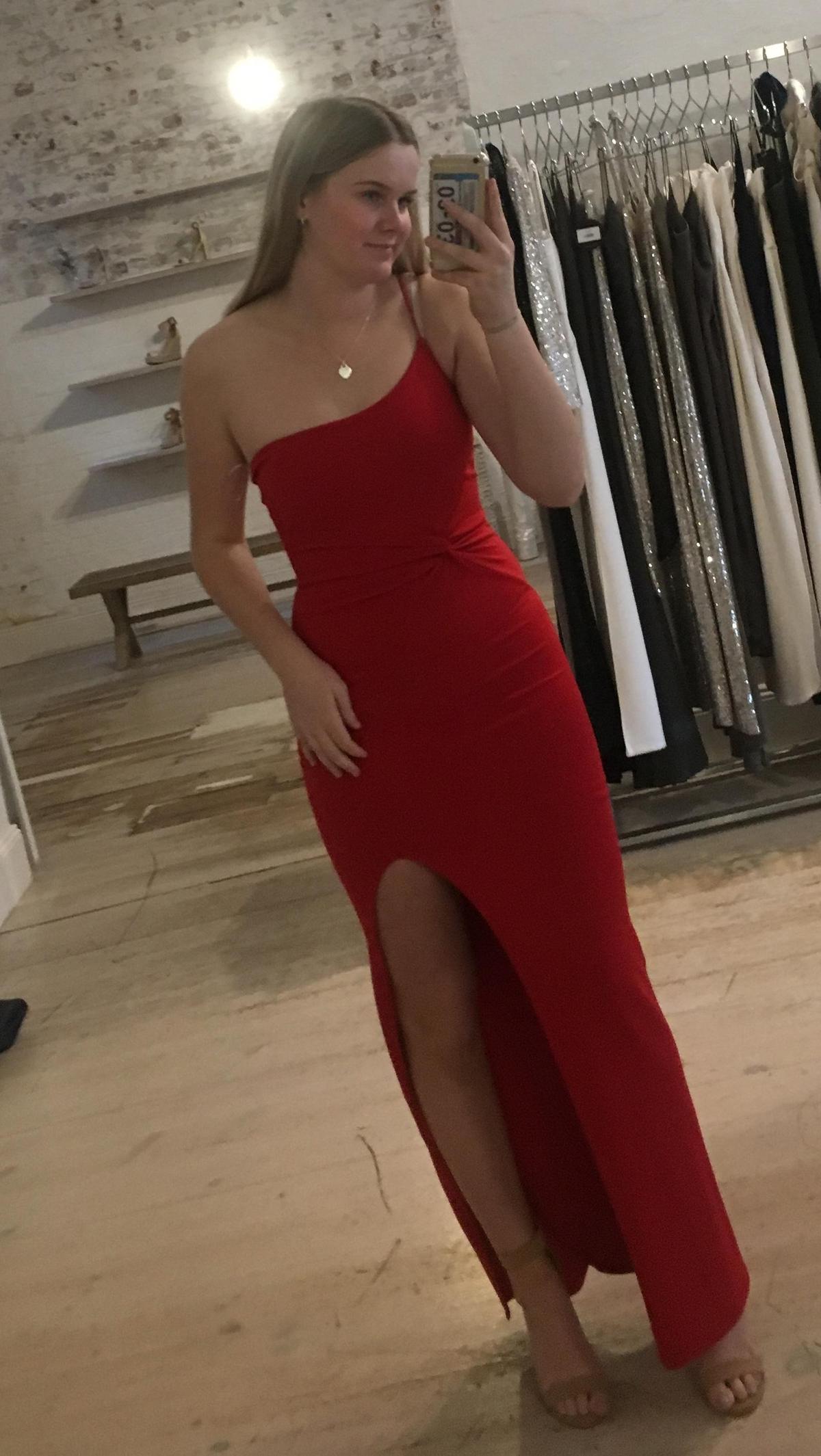 Red Dress Nookie Lust one shoulder gown red size 8 photo 2