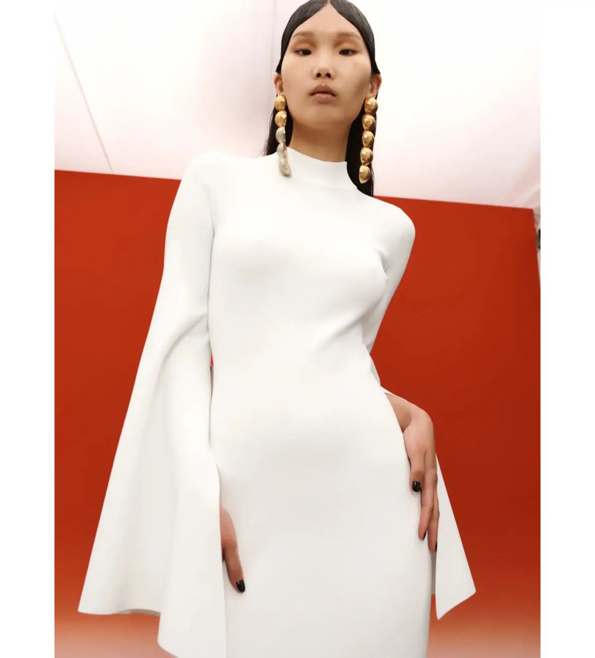 Solace London Ami Midi Dress in Cream Size S/AU 8 photo 2