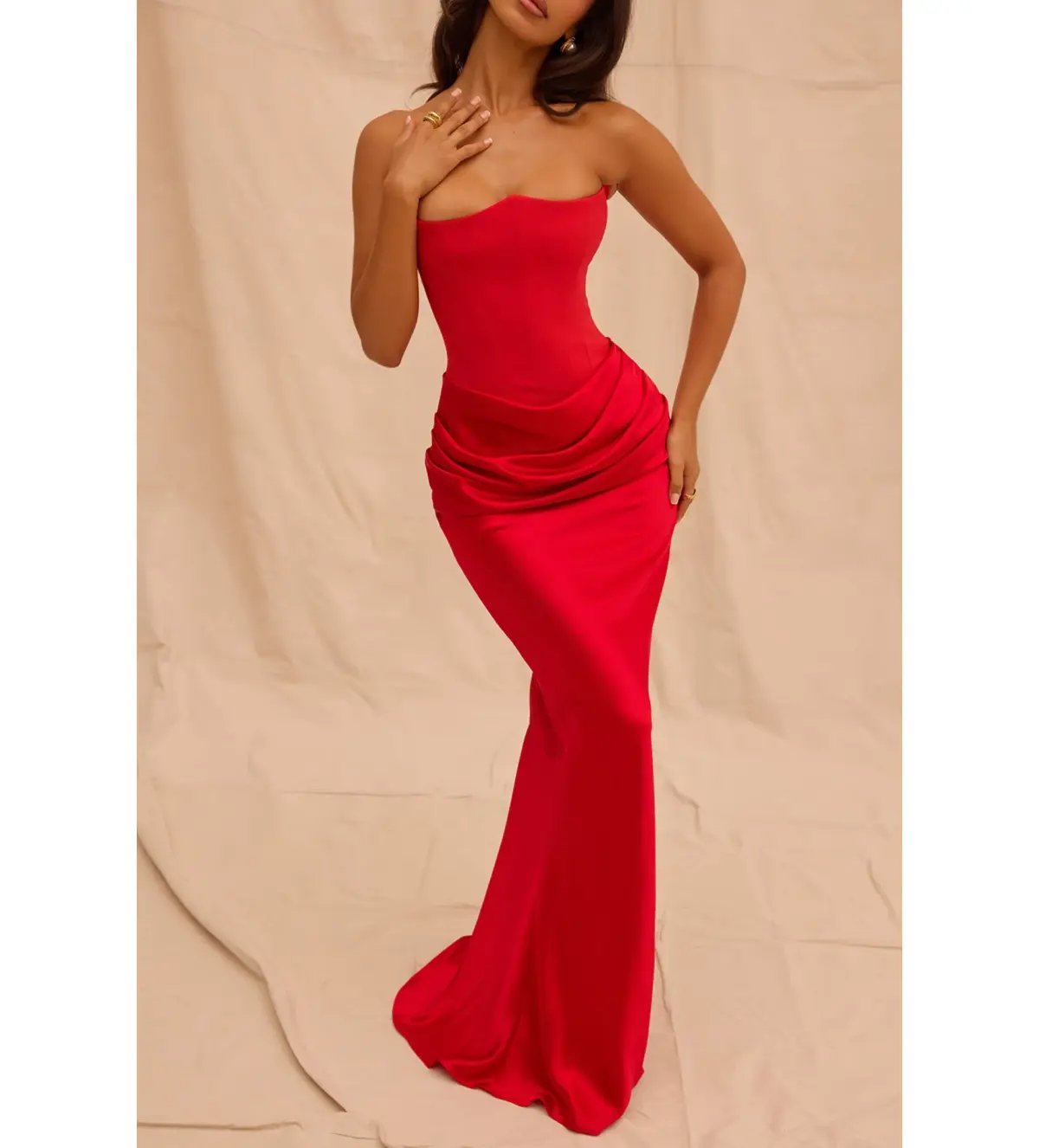 House of CB Persephone Maxi Dress Red Size M/AU 10 photo 3