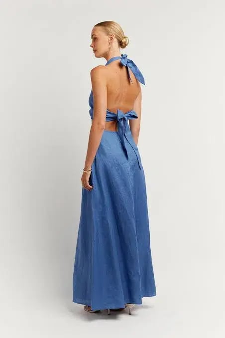 Dissh Layne Cobalt Halter Midi Dress Blue Size 10 photo 3
