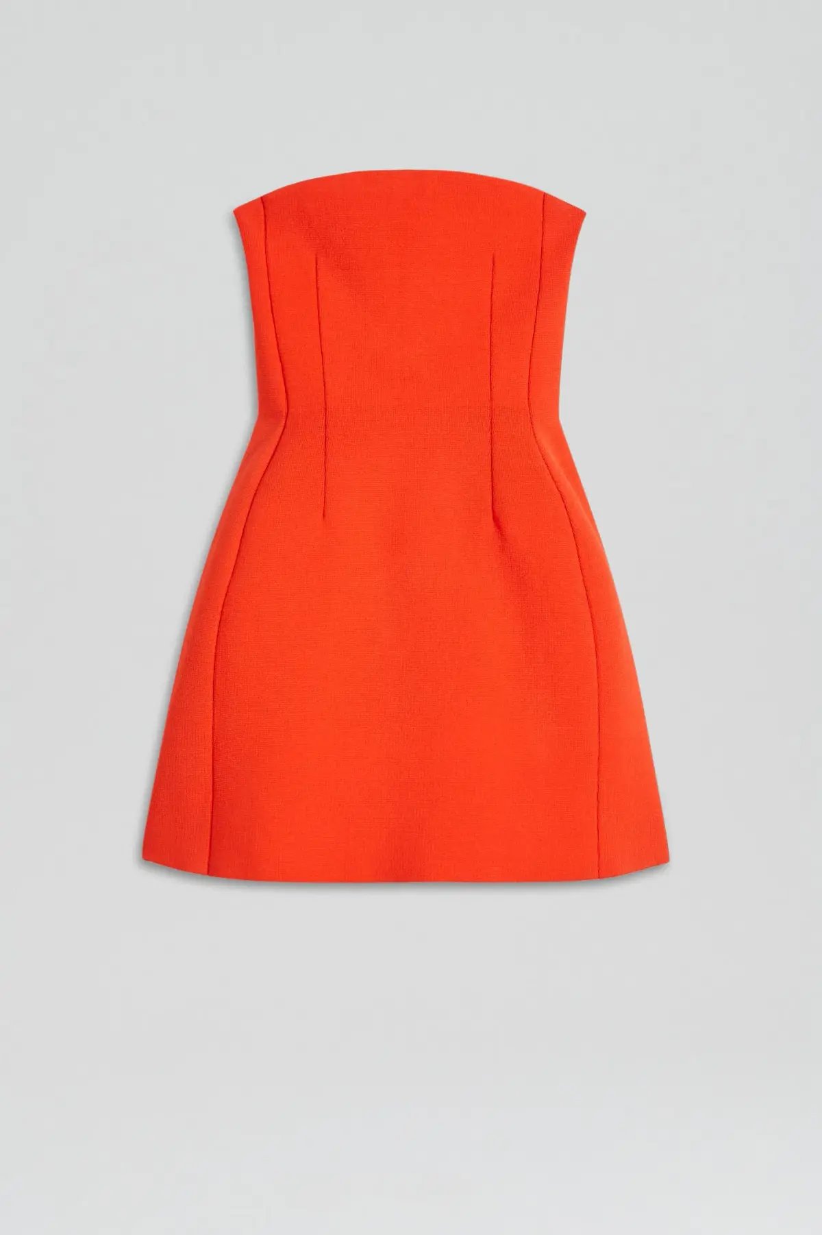 Scanlan Theodore Crepe Knit Peplum Strapless Dress Crayon Size M/ AU 10 photo 4