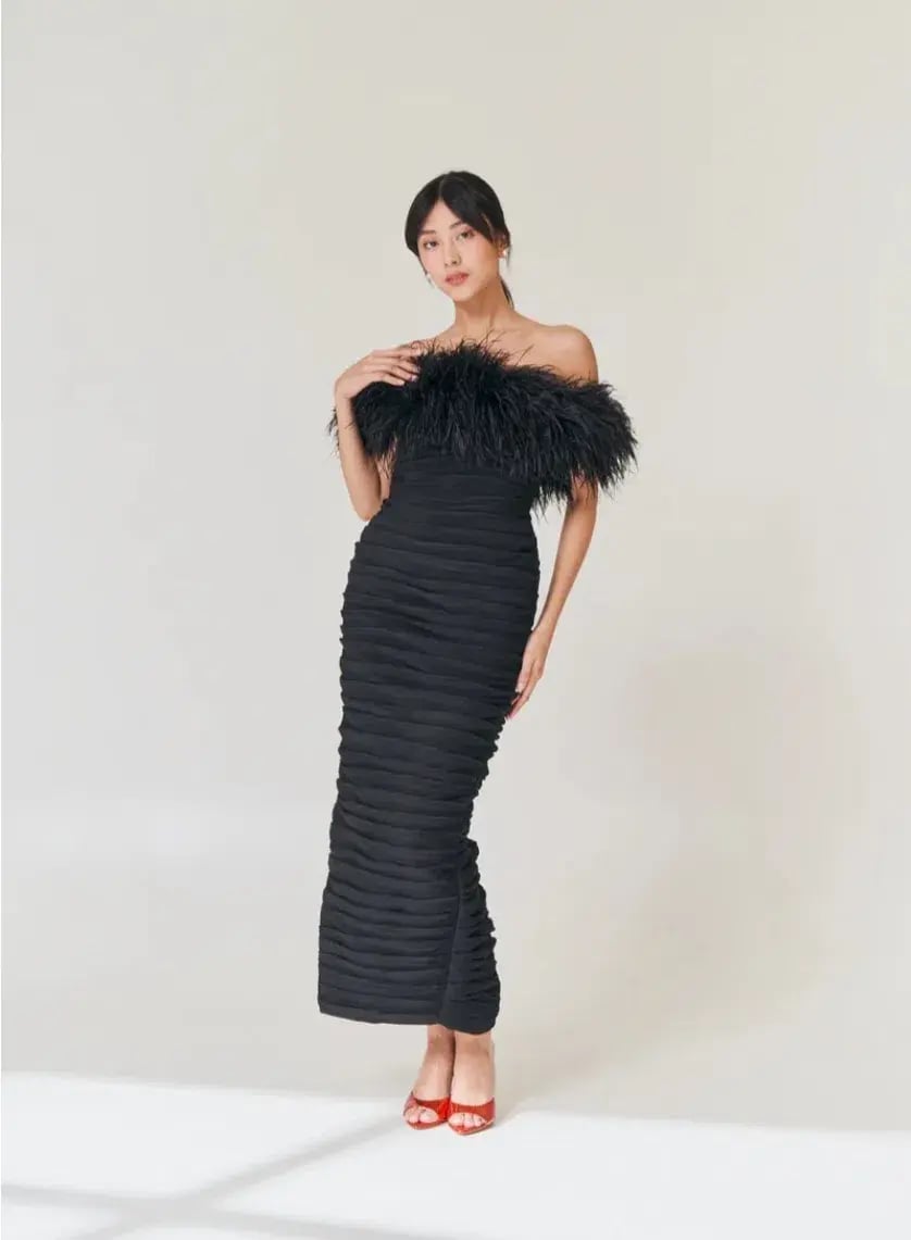Rachel Gilbert Zion Midi Dress Black Size 2 / AU 10 photo 2