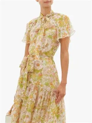 Zimmermann Super Eight Floral-print Silk-chiffon Dress - Pink Multi photo 2