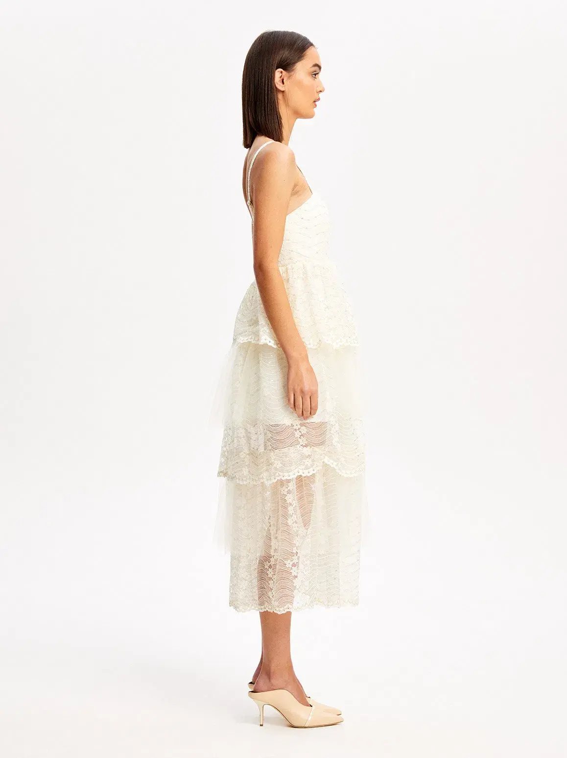 Alice McCall Creme Moonstruck Midi Dress Cream Size 12 photo 5