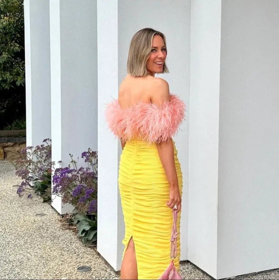 Rachel Gilbert Zion Midi Dress Lemon Yellow Size 4 / AU 14 photo 4