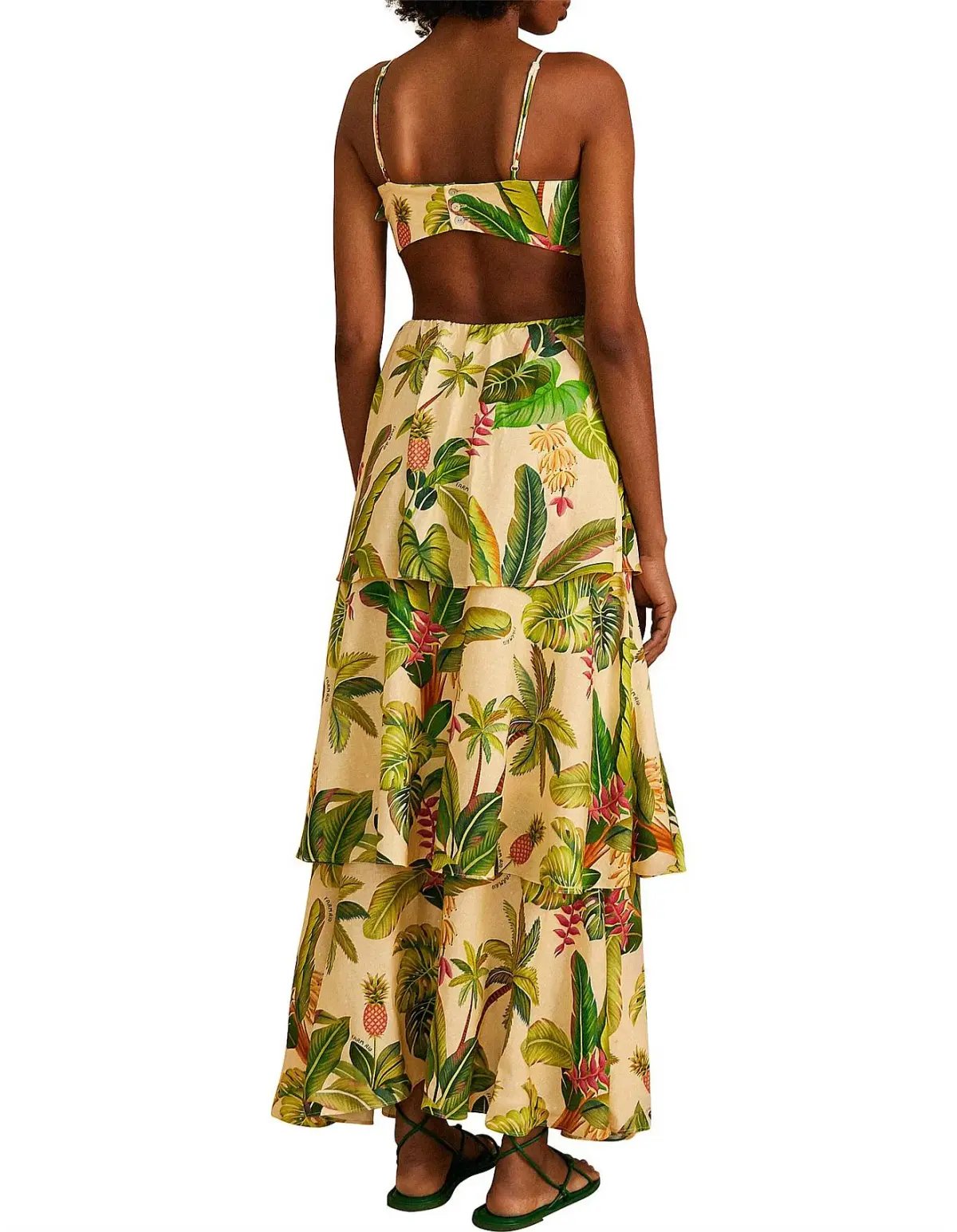 Farm Rio Fruit Forest Maxi Dress Sand/Print Size M / AU 10 photo 3