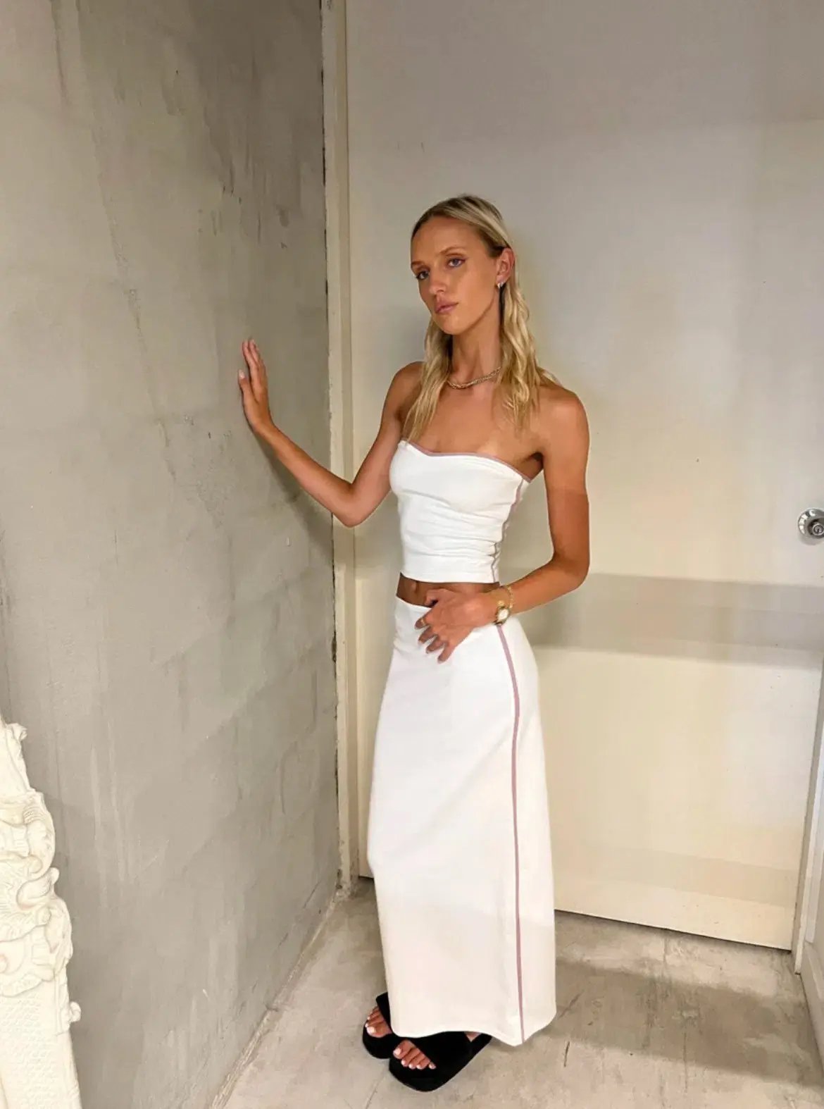 With Harper Lu Fiesta Top and Skirt Set White Size 8 photo 4