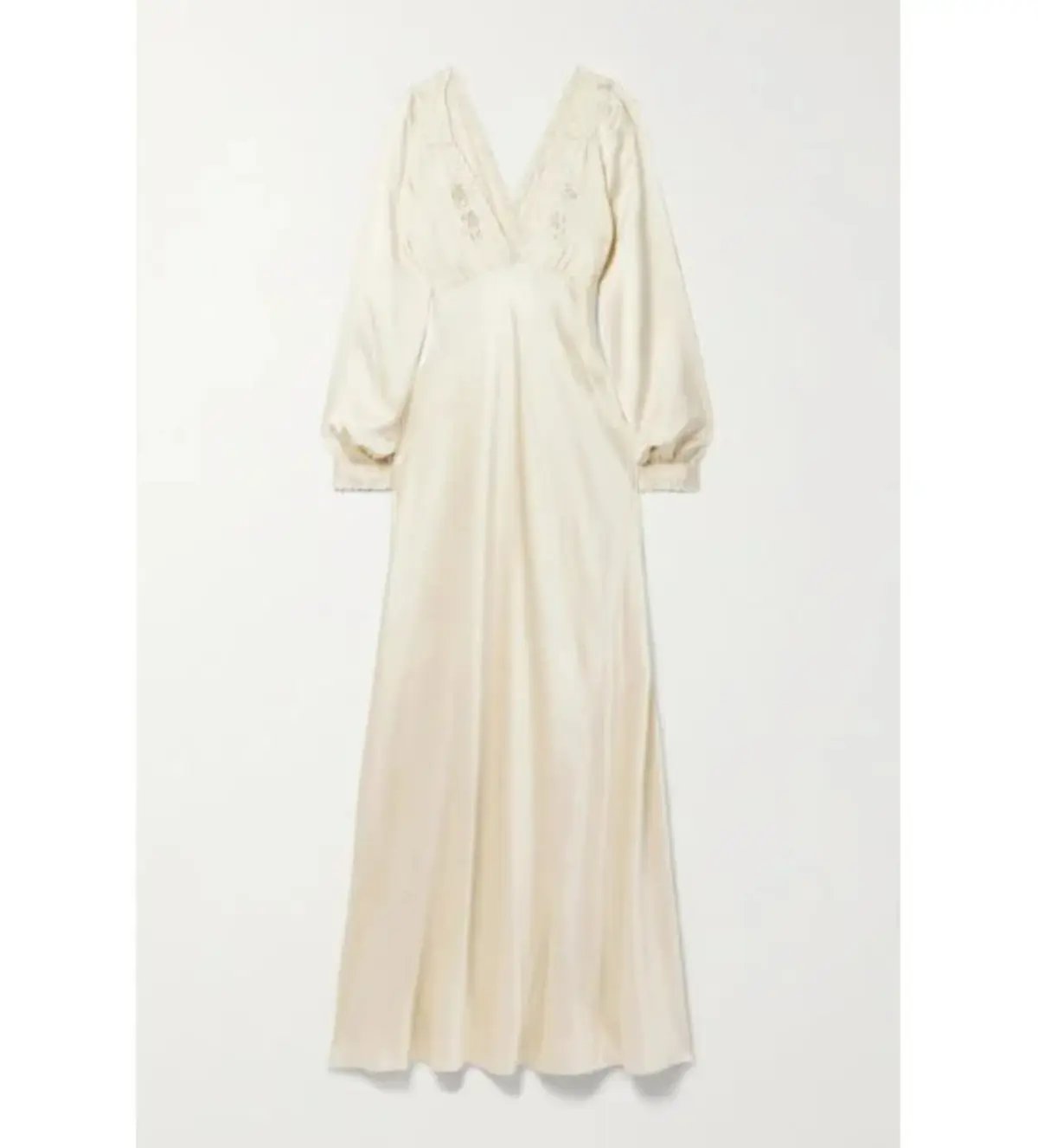 Doen Fiora Bioderie Silk Maxi Dress Cream Size S / Size AU 8 photo 3