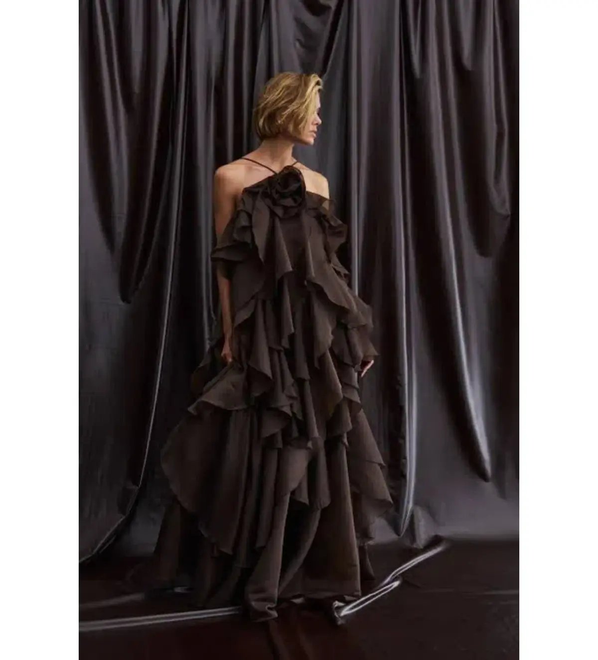 Aje Pandorea Layered Maxi Dress Carob Size 14 photo 4