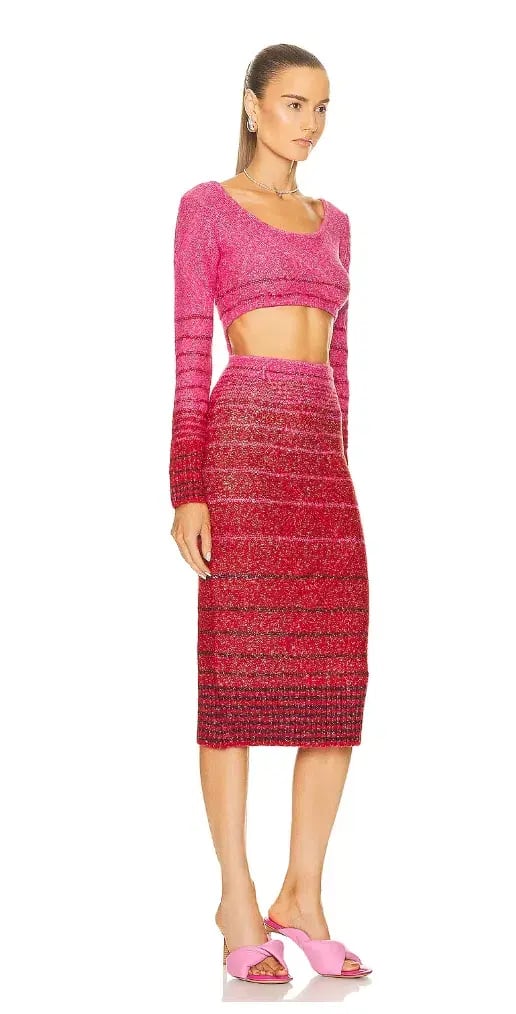 STAUD Eleanor Sweater Dress Lollipop & Cherry Size 8 photo 2
