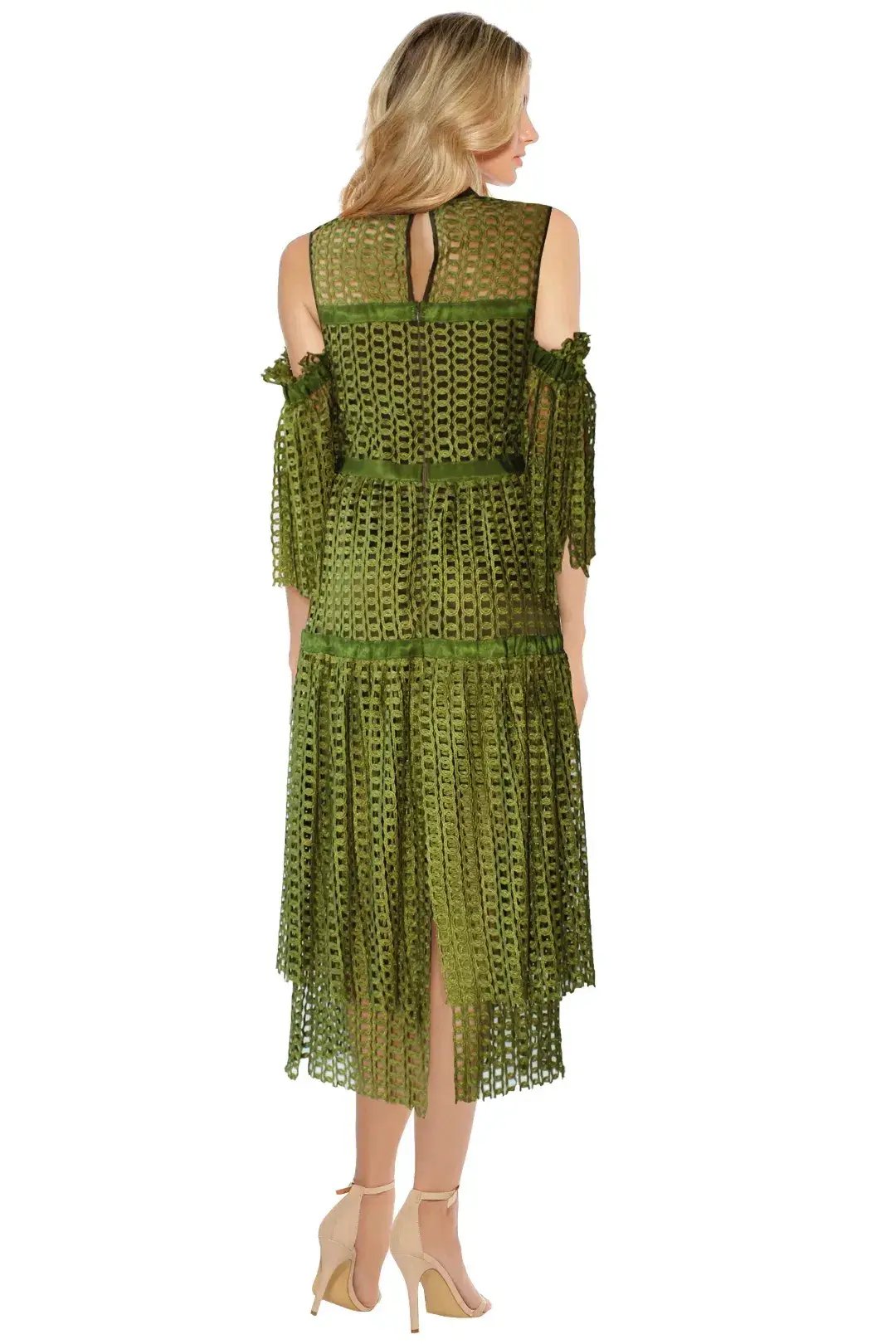 Romance Was Born Link Garden Dress in Khaki Green Size 6 photo 2