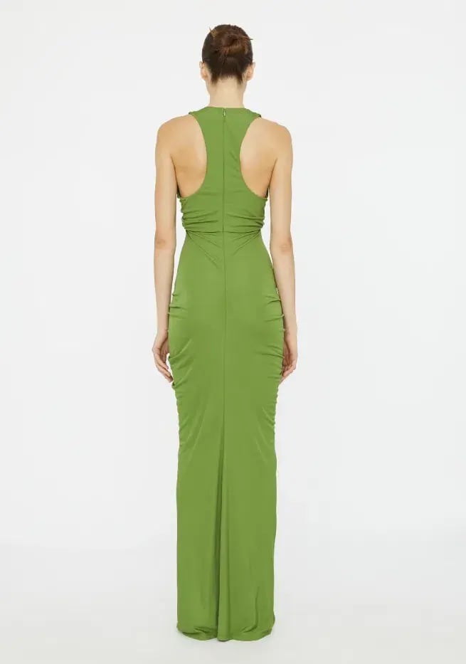 Christopher Esber Vivenda Drape Front Dress Cactus Size 6 photo 2