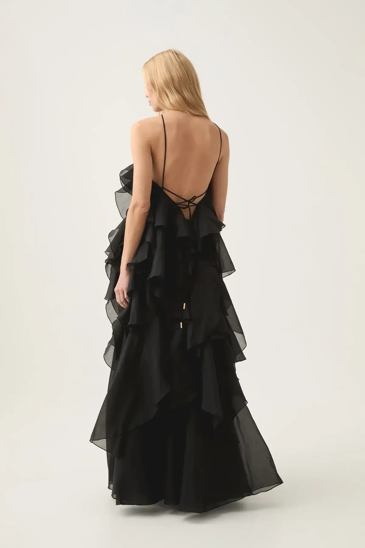 Aje Pandorea Layered Maxi Dress in Black Size 16 photo 3