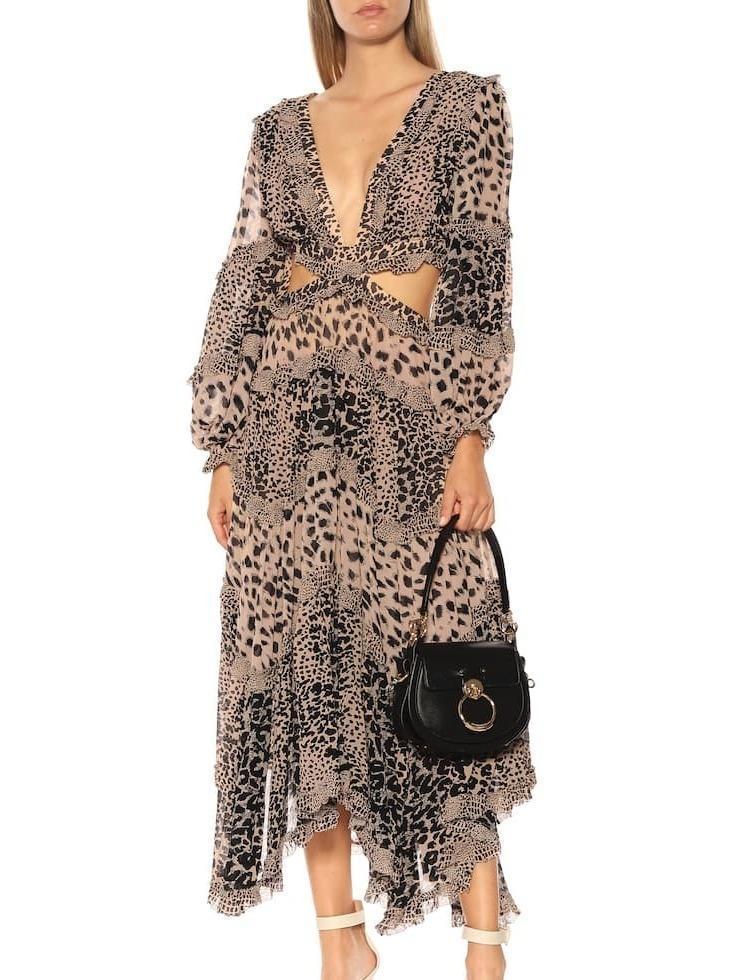Zimmermann / Allia Cut Out Long Dress / Leopard Print / Size 3 (Size 12-14) photo 4