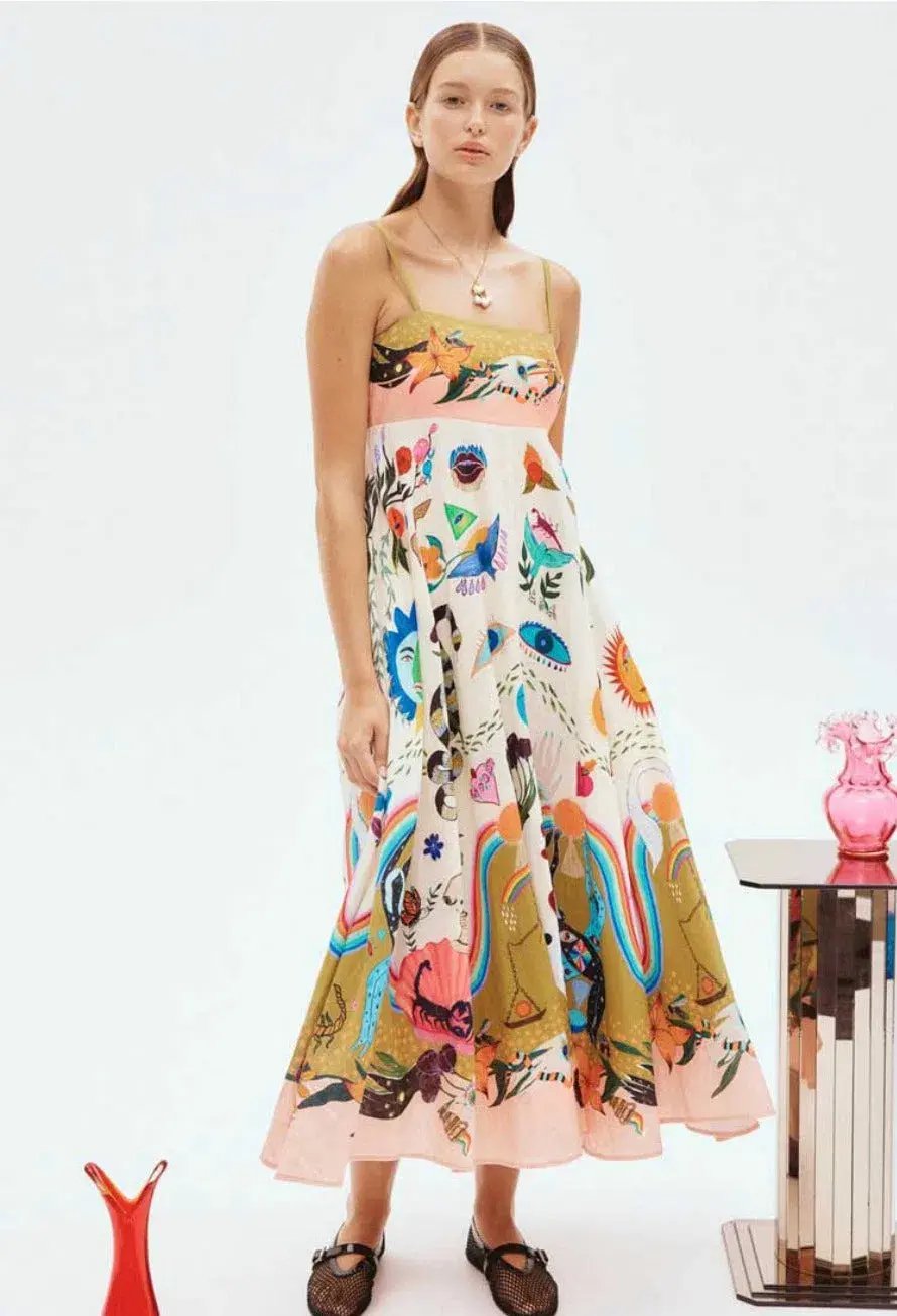 Alemais The Evergreen Sundress in Multi Size 14 photo 2