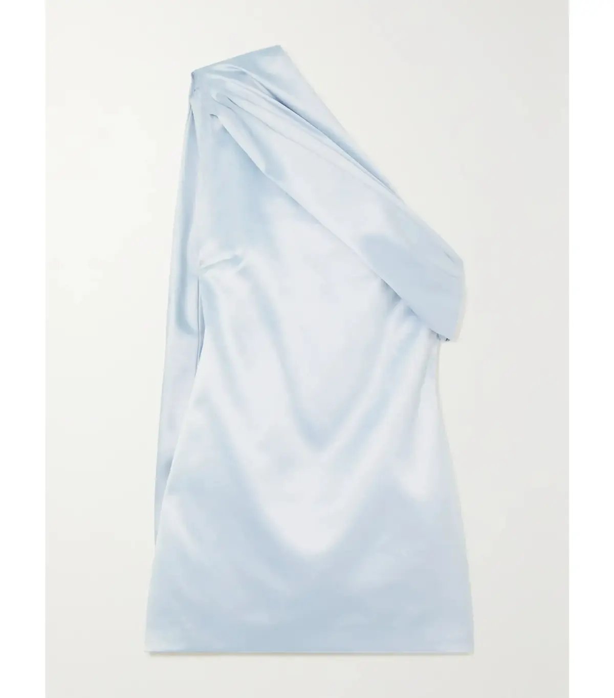 16arlington Blake One-shoulder Draped Satin Dress Ice Blue Size S / AU 8 photo 3
