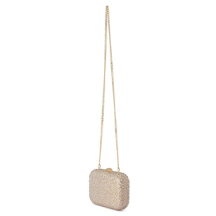 Olga Berg Casey Encrusted Clutch - Champagne photo 4