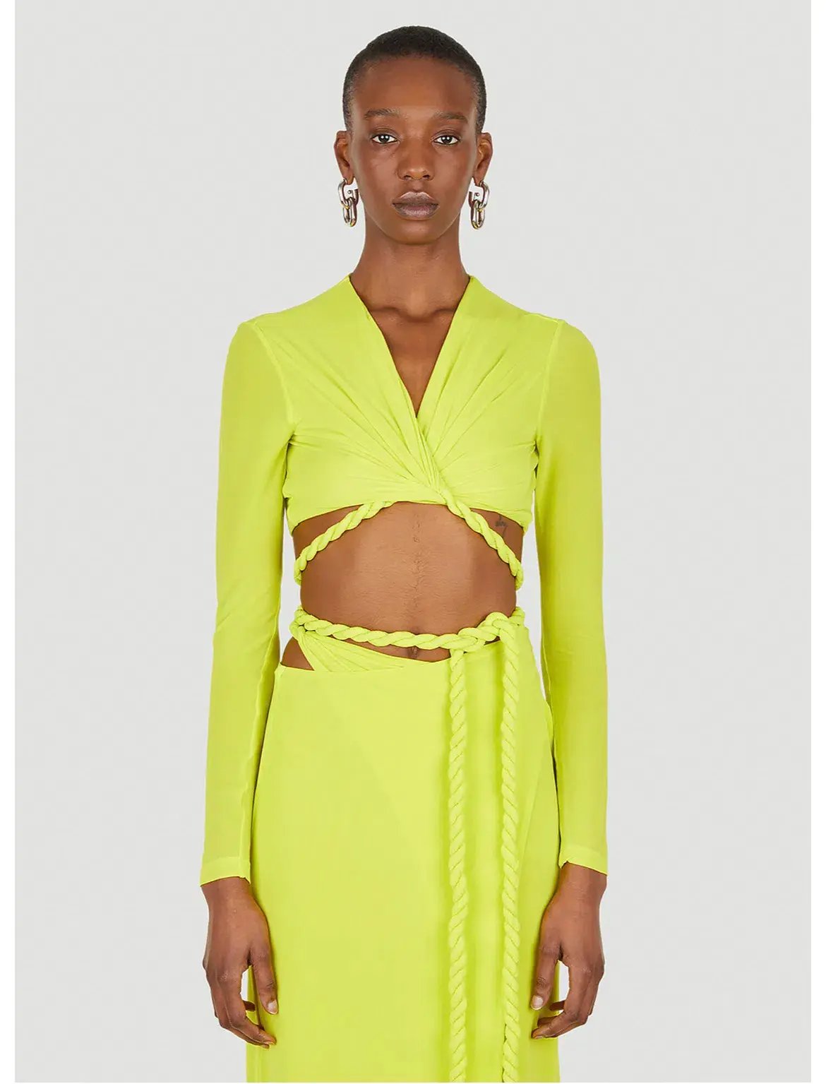 Dion Lee Rope Wrap Top Acid Yellow Size 4 photo 4