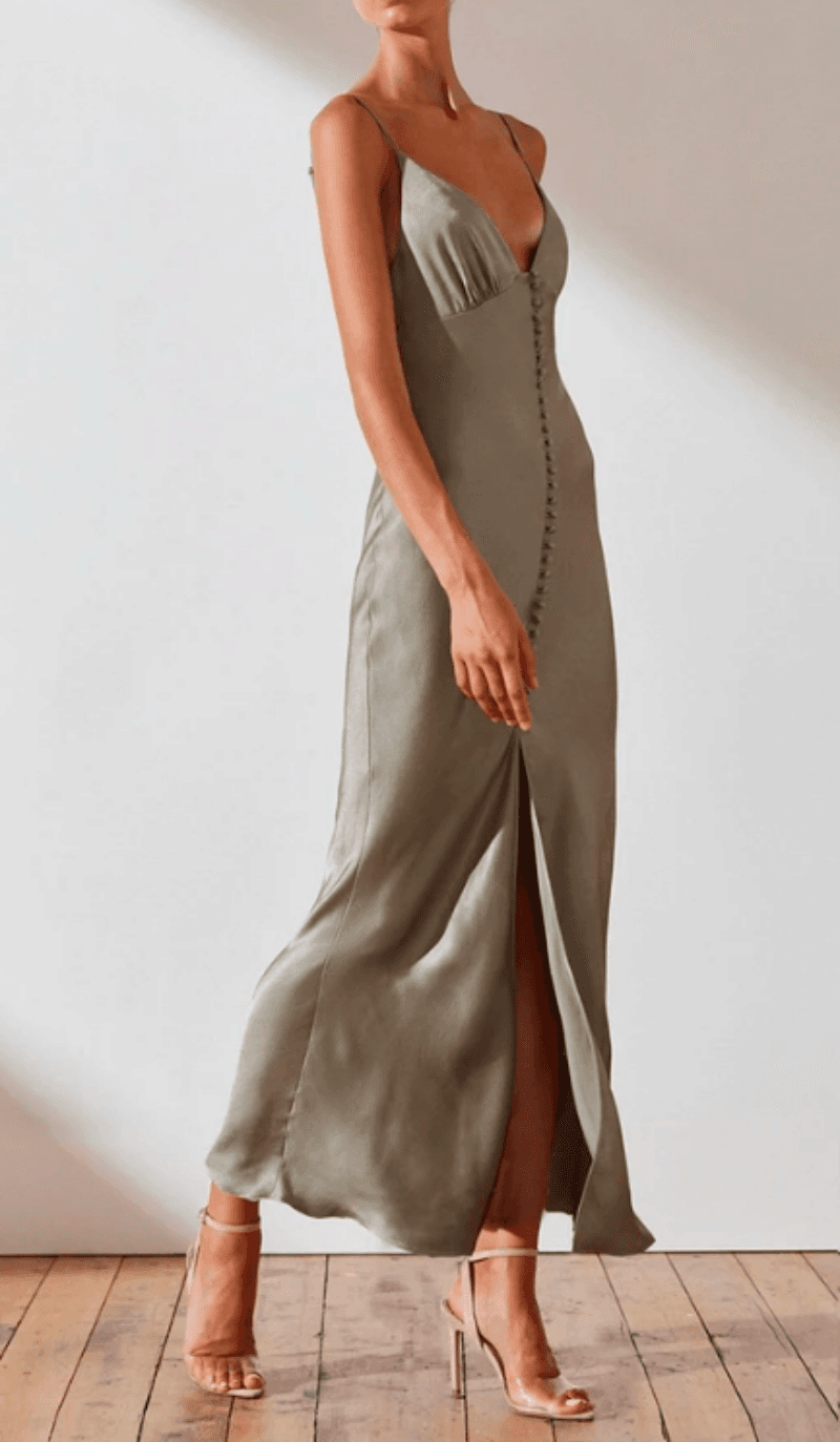 Shona Joy La Lune Bias Slip Dress in Sage photo 3