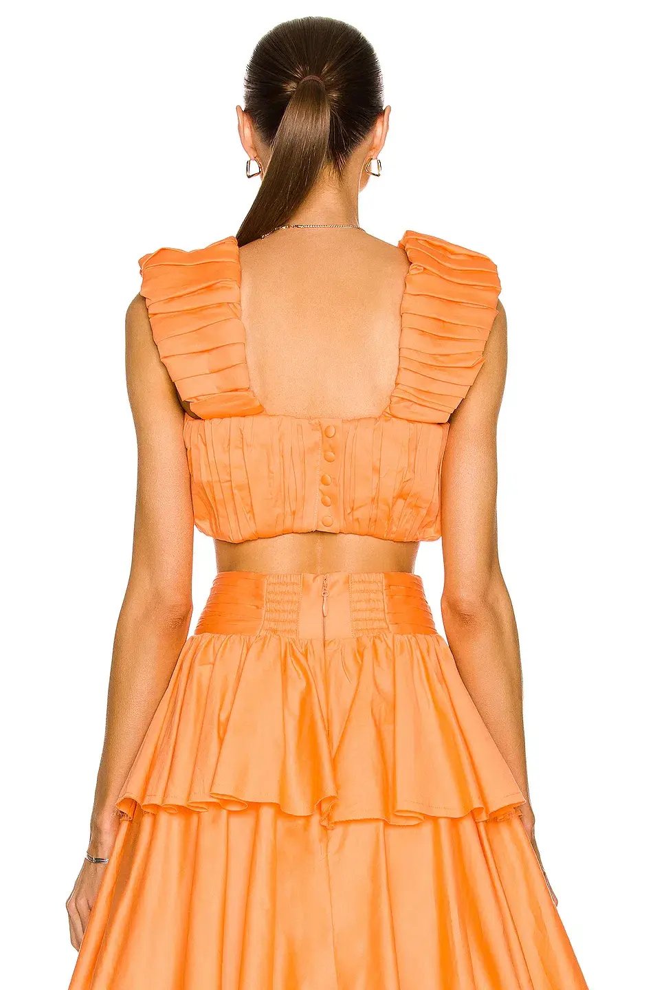 Aje Medina Ruched Cropped Top  Mandarin Size 10 photo 3