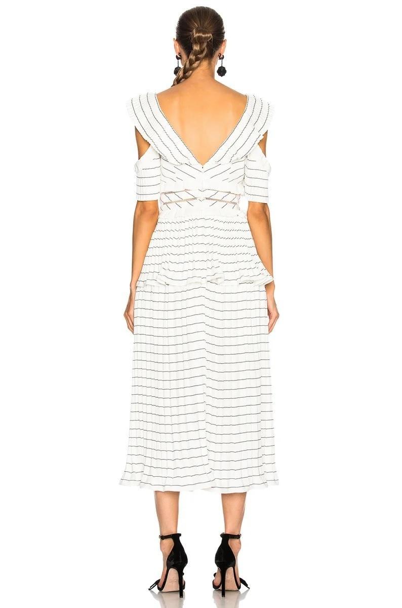 Self Portrait Monochrome Stripe Dress Size 6 photo 5